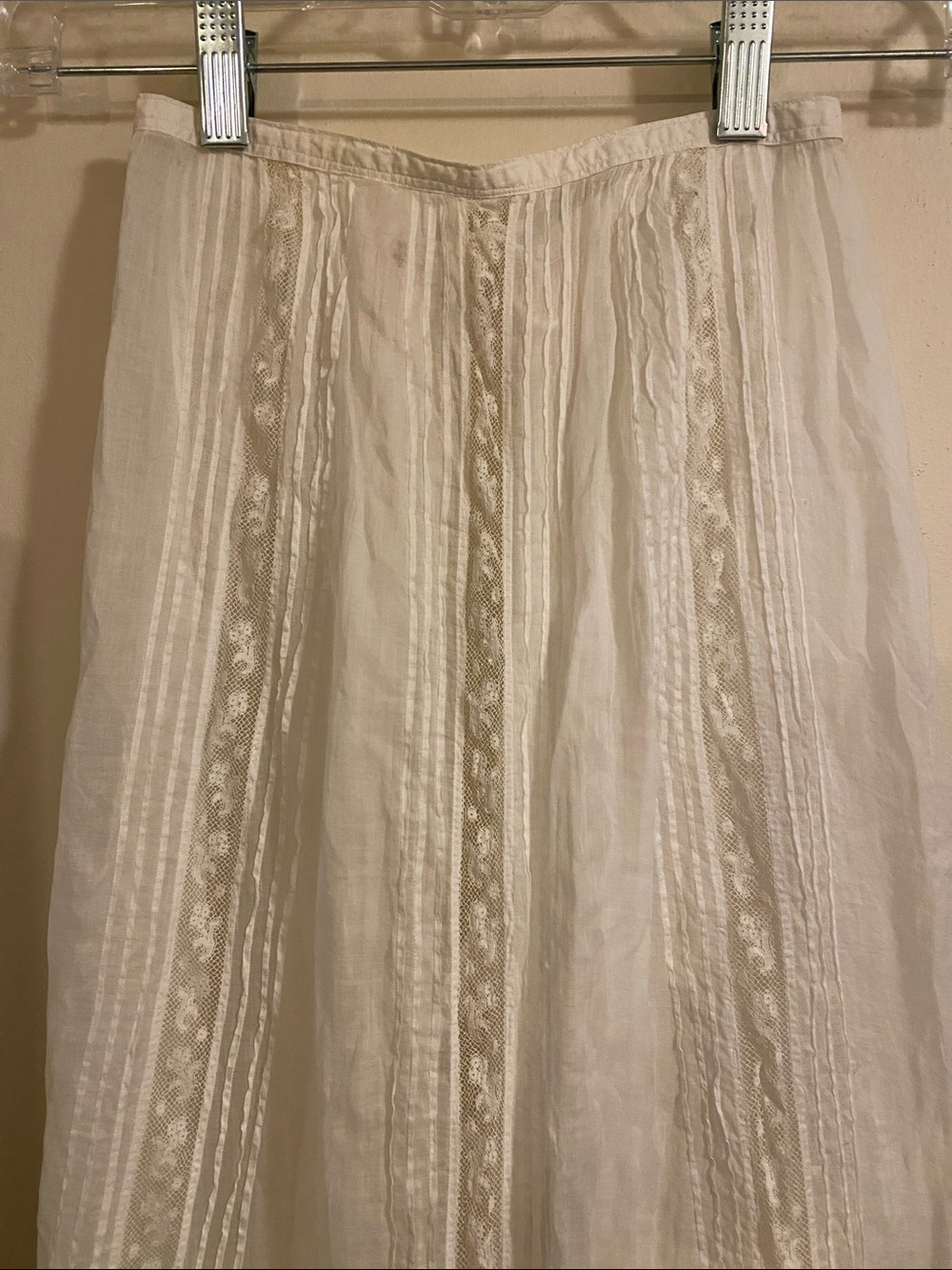 Vintage Handmade White High Low Prairie Maxi Skirt XXS Cottagecore - Picture 4 of 16